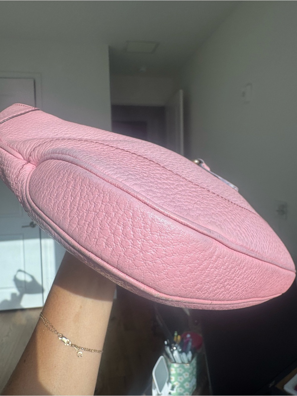 Gucci Jackie Hobo Shoulder Bag in Rare Pink Pebbled Leather, Authentic - Picture 11 of 11